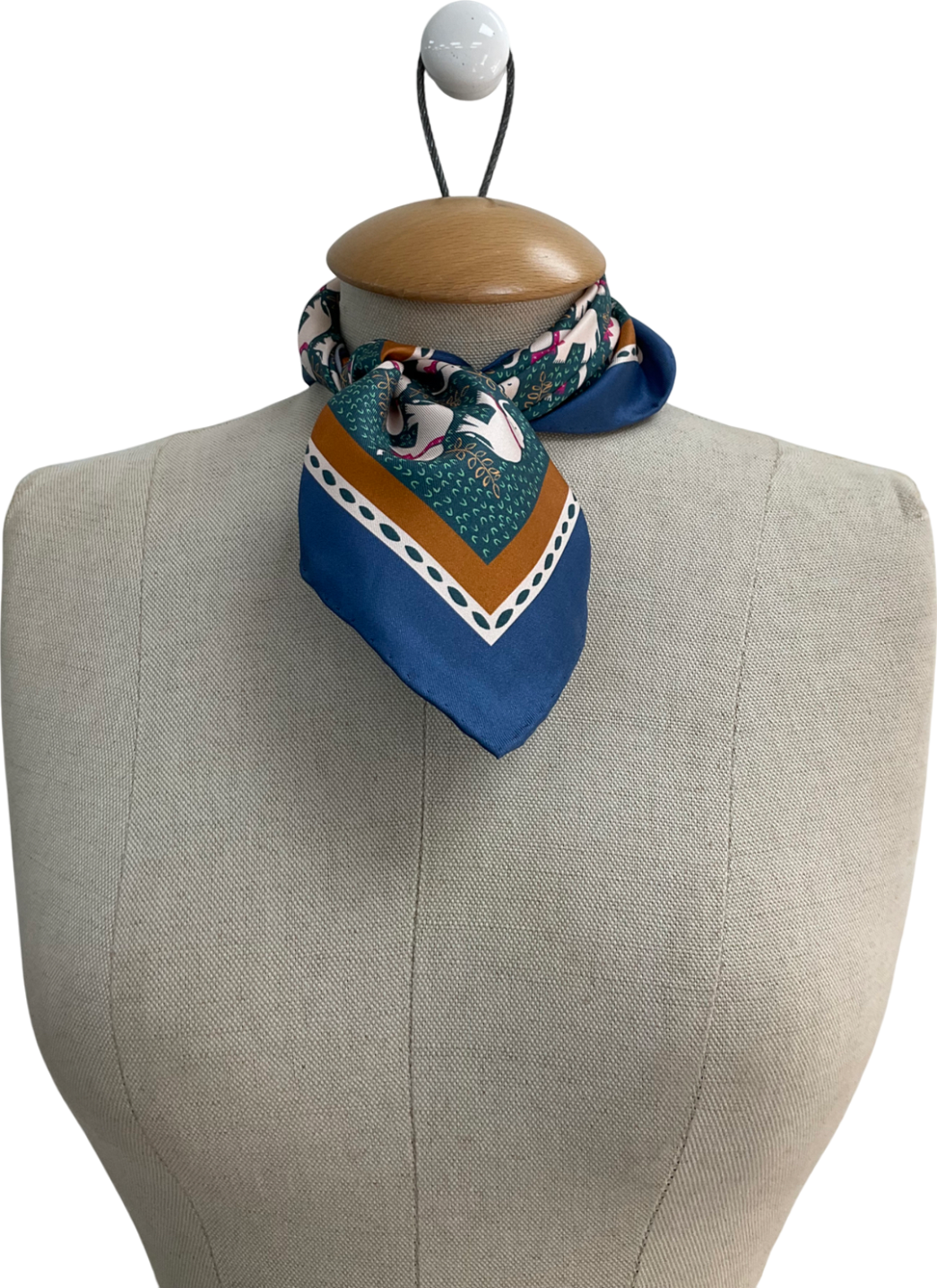 J McLaughlin Blue Nikka Silk Scarf In Elephant Gate