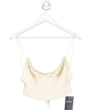 Trois Cream Knitted Tie Top UK S