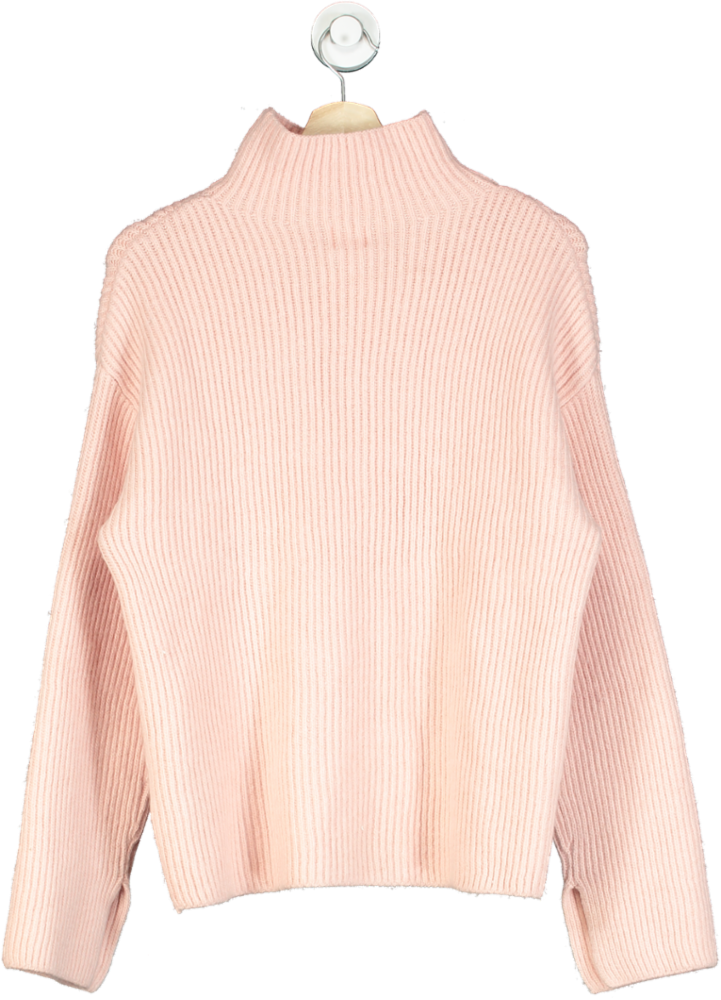 H&M Pink Ribbed Turtleneck Sweater UK XS