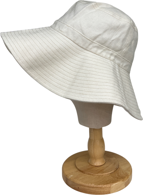 & Other Stories Cream Wide-brim Cotton Sun Hat UK M