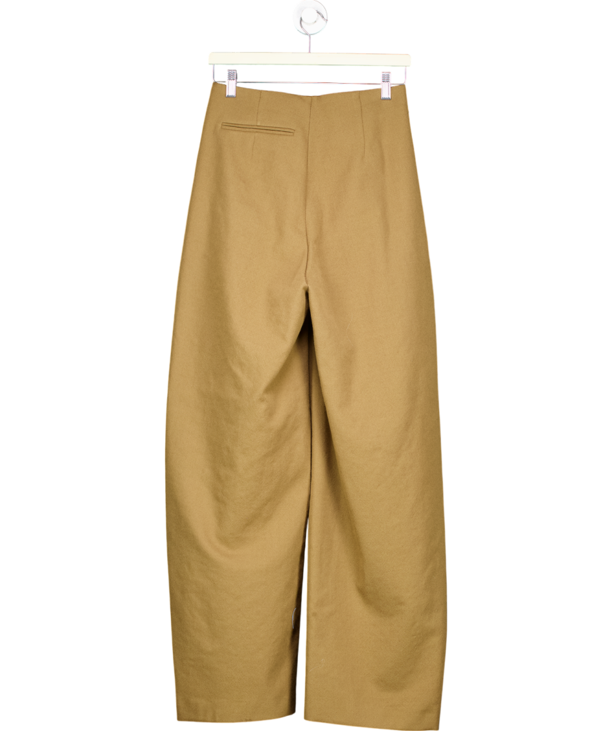 ZARA Green Wide Leg Wool Trousers UK XS