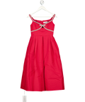 Self-Portrait Bow-embellished Midi Dress In Red UK 8