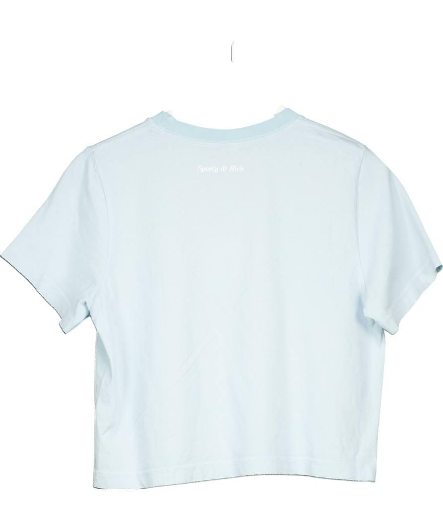 Sporty & Rich Blue Be Nice Cropped T-shirt UK S