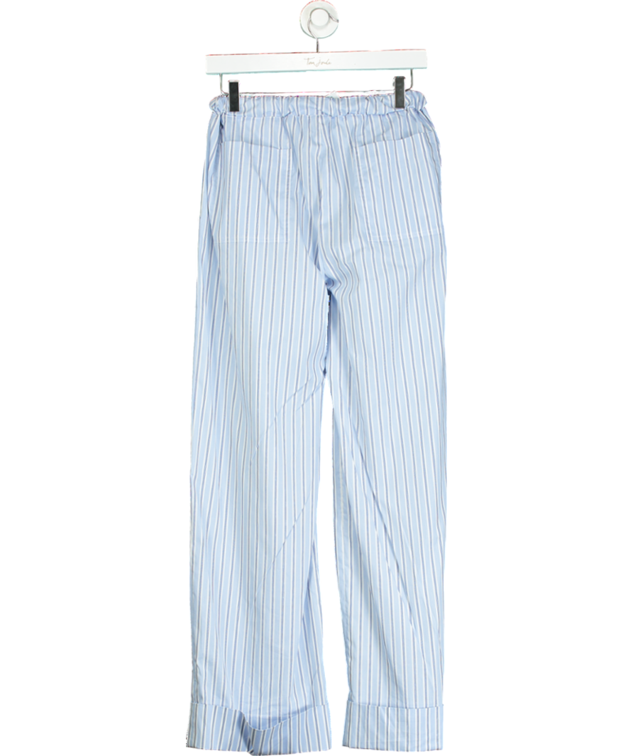 Mistress Rocks Blue Striped Toggle-waist Stretch-woven Trousers UK S