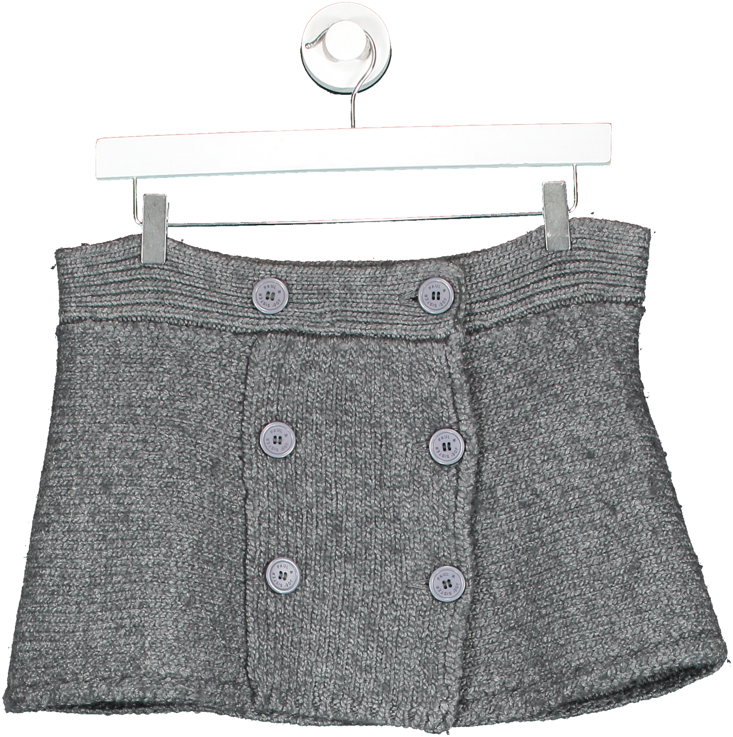 Paul & Joe Grey Knitted Button Down Mini Skirt UK 16