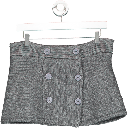 Paul & Joe Grey Knitted Button Down Mini Skirt UK 16