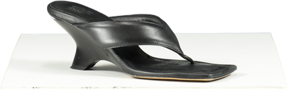 GIA BORGHINI Black Leather Thong Sandals UK 6.5 EU 39.5 👠