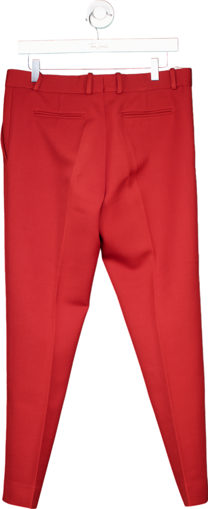 Celine Red Tailored Trousers UK 38