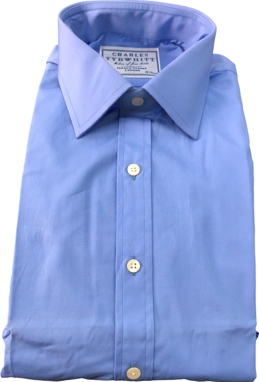 Charles Tyrwhitt Blue Non-iron Twill Shirt 16" neck