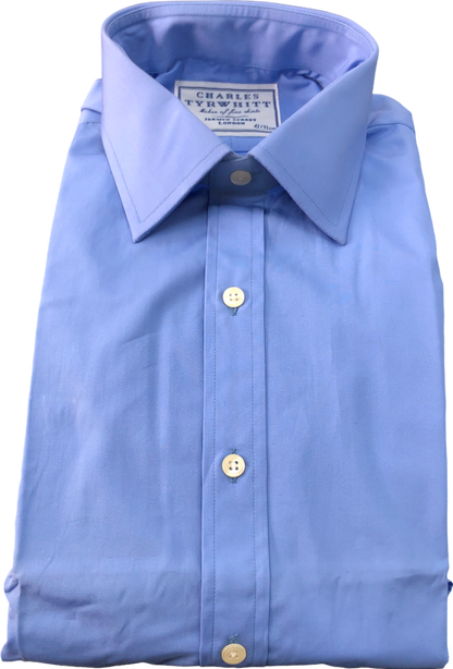 Charles Tyrwhitt Blue Non-iron Twill Shirt 16" neck