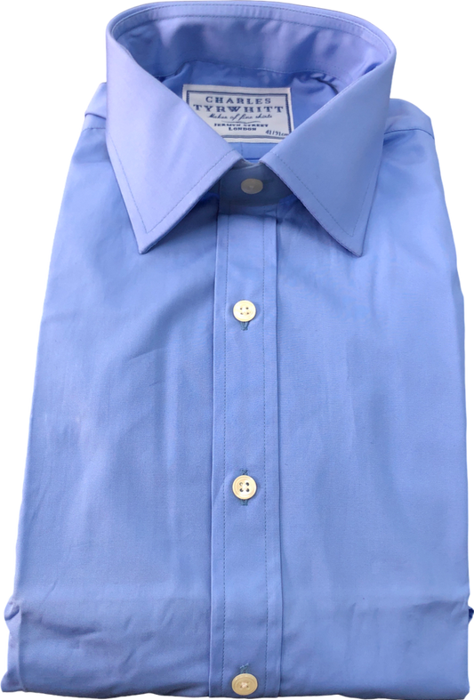 Charles Tyrwhitt Blue Non-iron Twill Shirt 16" neck