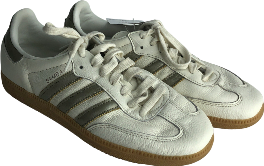 adidas Offwhite Cyber Metallic Wonder Gold Metallic Samba TrainerUK 7 EU 40 👠