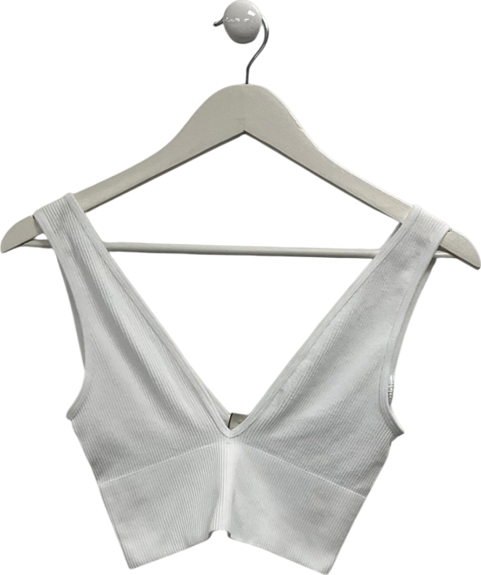 Urban Outfitters White Plunge Crop Top UK XS