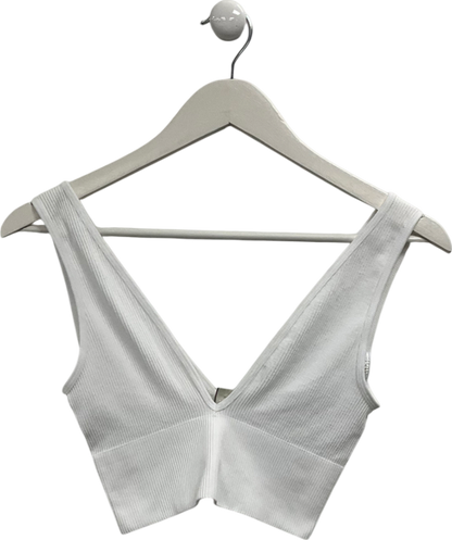 Urban Outfitters White Plunge Crop Top UK XS