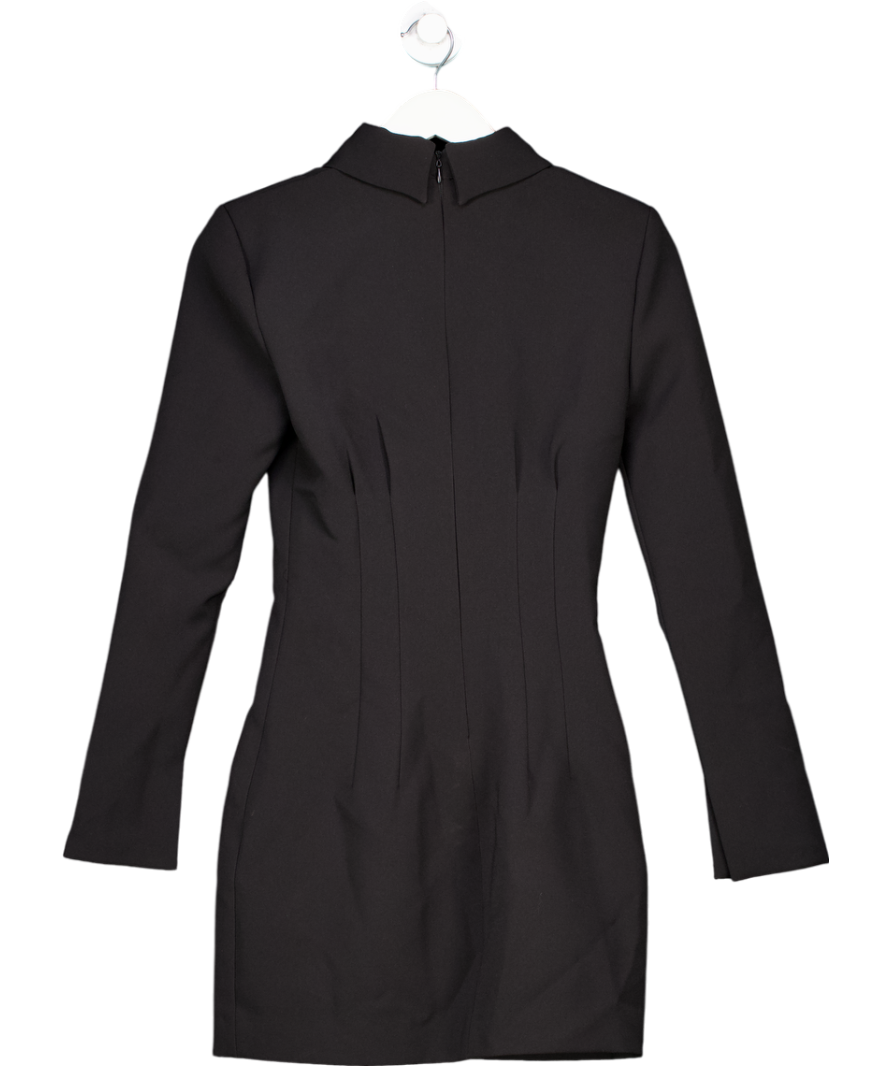 oddmuse Black The Ultimate Muse Long Sleeve Collared Mini Dress UK XS