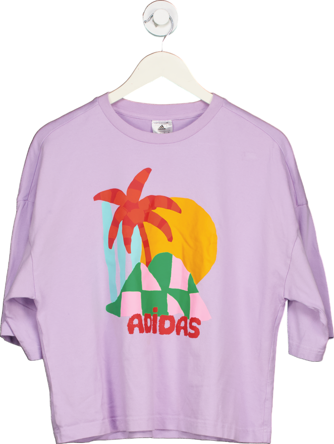 Adidas Lilac Graphic T-Shirt UK 12-14