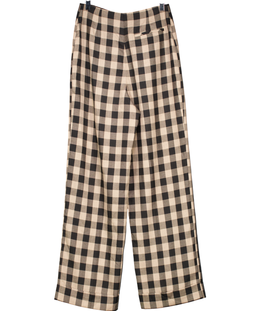 Collusion Beige Dad Trouser In Check UK 10