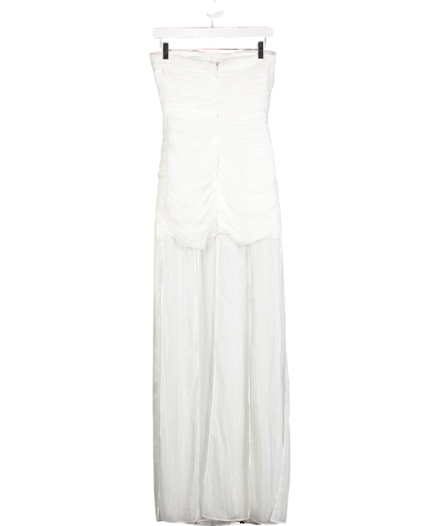 Rotate Birger Christensen White Leia Strapless Maxi Dress UK 8