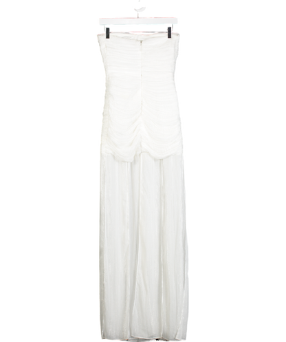 Rotate Birger Christensen White Leia Strapless Maxi Dress UK 8