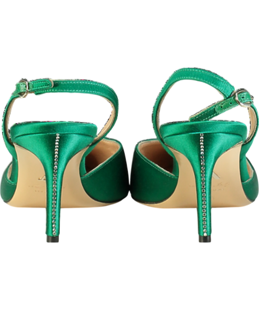 A by Anabelle Green 'a Drink For Two" Emerald Slingback Heels UK 8 EU 41 👠