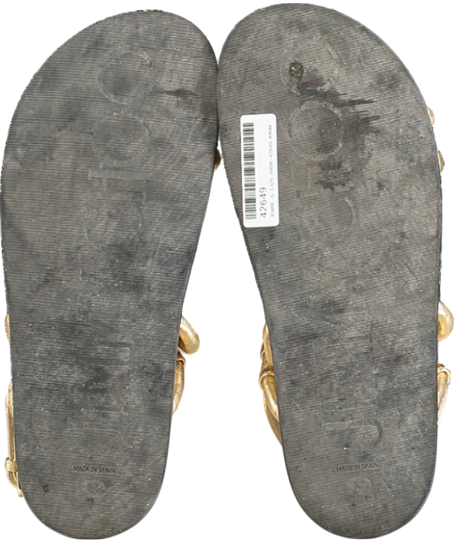 Jimmy Choo Diosa Gold leather Flat Sandals In Gold UK 4 EU 37 👠