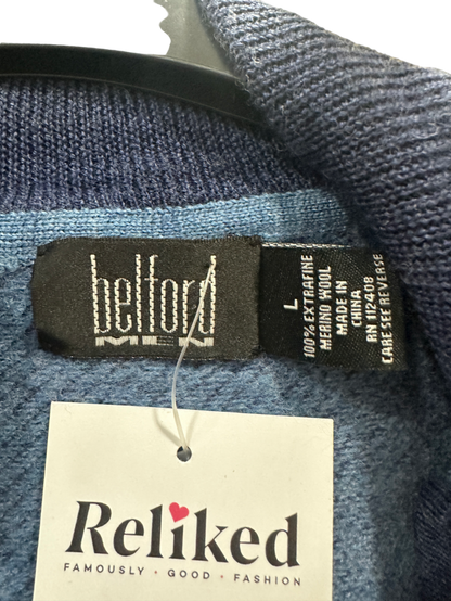 Belford Blue Half-Zip Sweater L