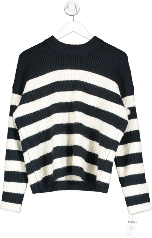 Monki Blue Chunky Oversized Knit Striped Sweater UK M