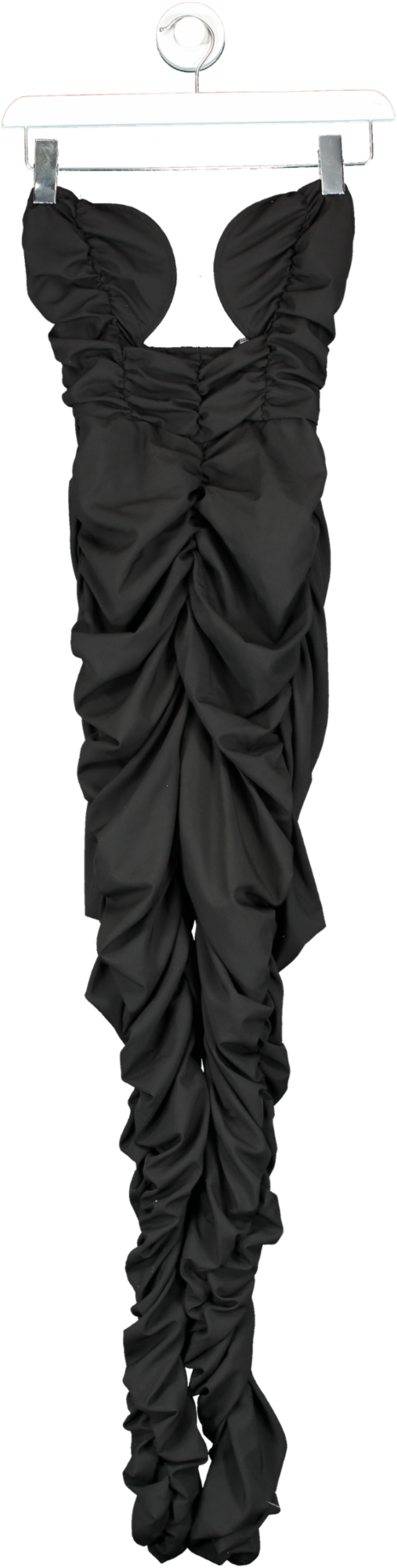 Ego Black Strapless Cut Out Detail Ruched Jumpsuit UK 8