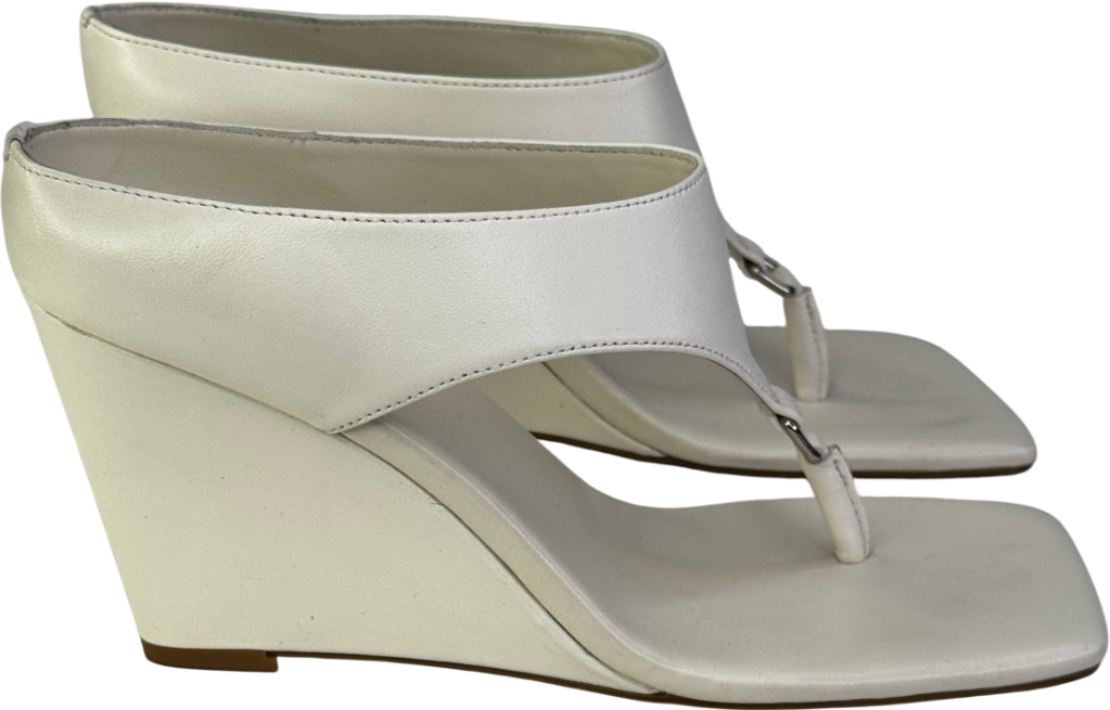REBE Cream Leather Yvie Wedge Heel Sandal UK 5 EU 38 👠