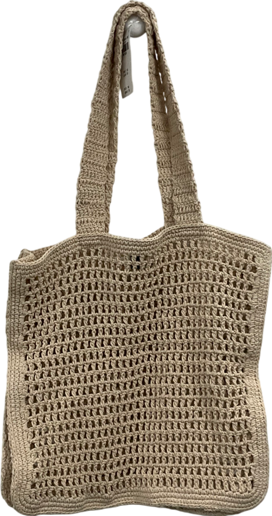 Abercrombie & Fitch Cream Crochet-style Tote Bag One Size