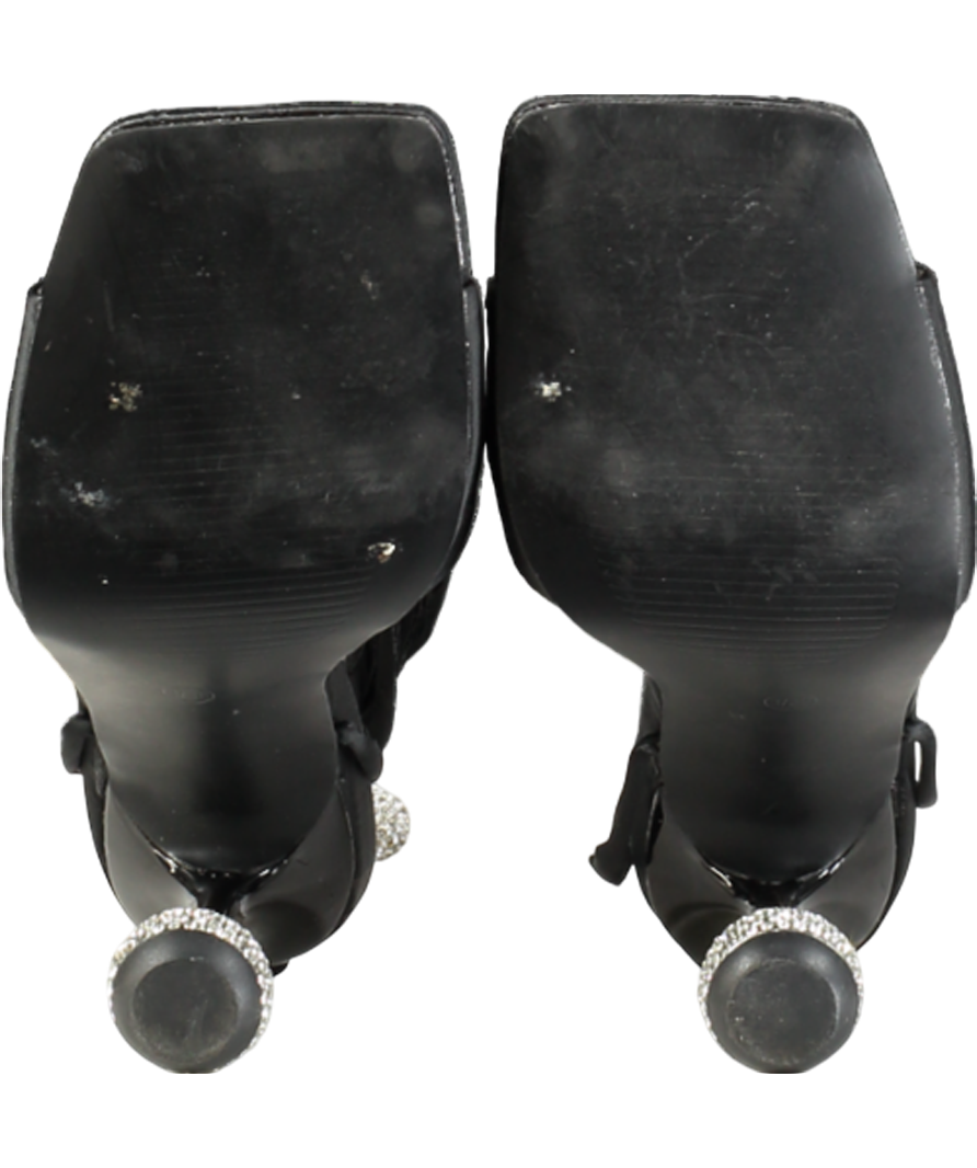 Karen Millen Black Crystal Ball Strappy Heel UK 3 EU 36 👠