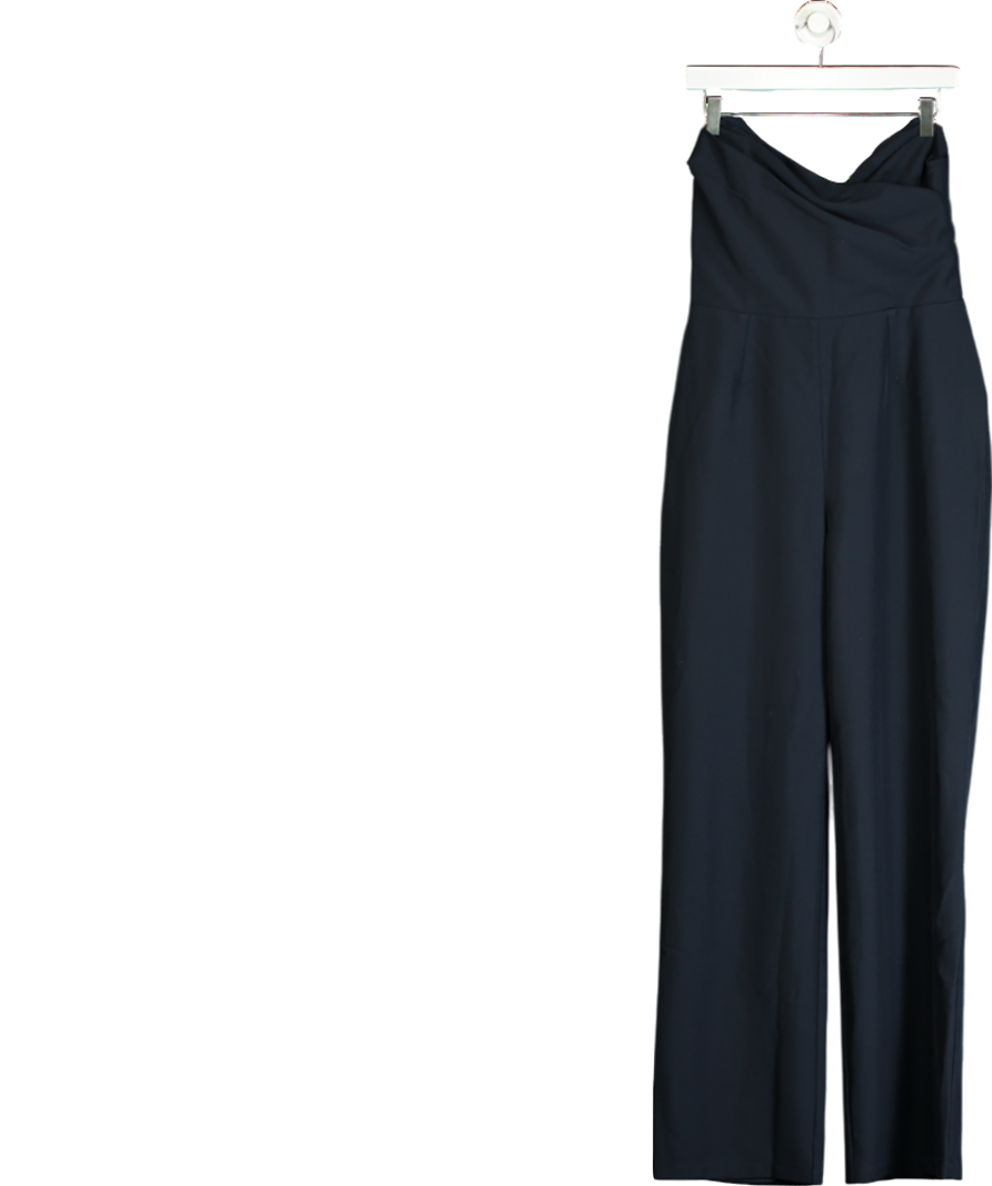 Club L Blue Navy Bandeau Corset Wide Leg Jumpsuit UK 12