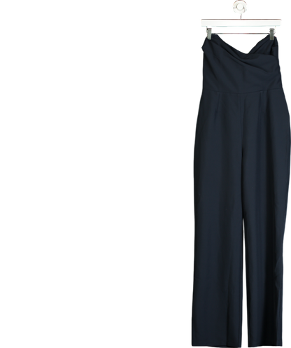 Club L Blue Navy Bandeau Corset Wide Leg Jumpsuit UK 12