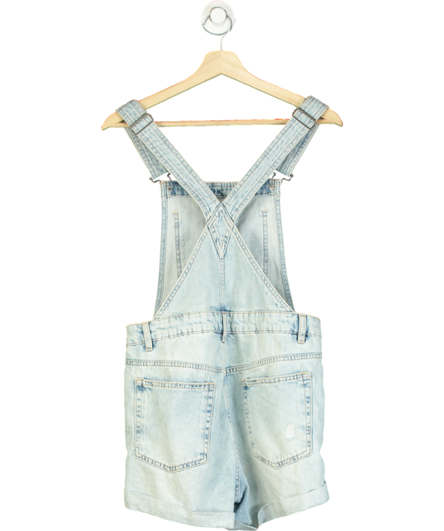 H&M Blue Light Wash Short Dungarees UK 8