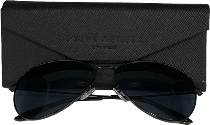 prive revaux Black The Commando Handcrafted Designer Polarized Aviator Sunglasses in case