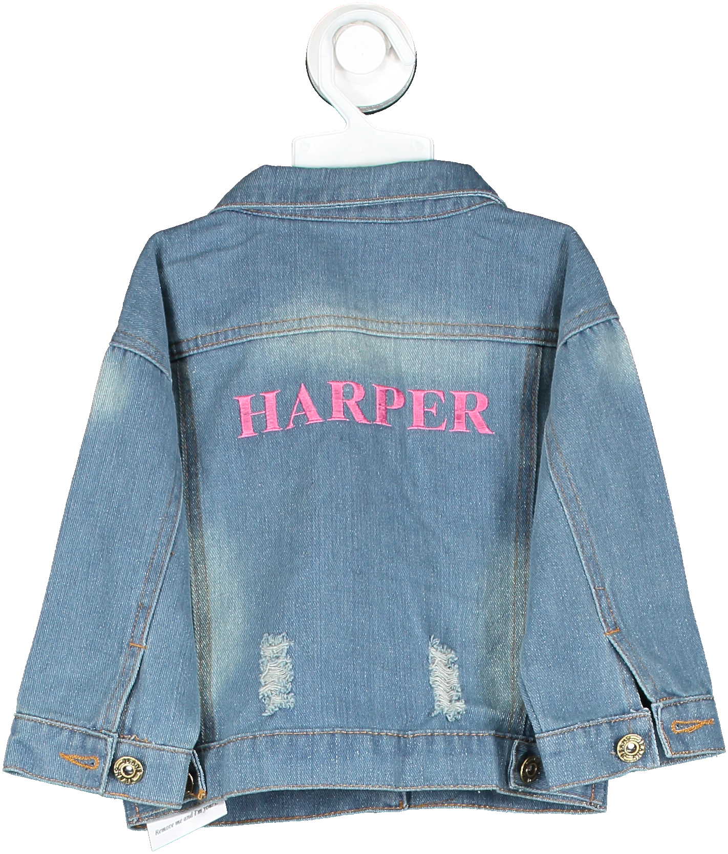 Blue Personalised "harper" Denim Jacket 2 Years