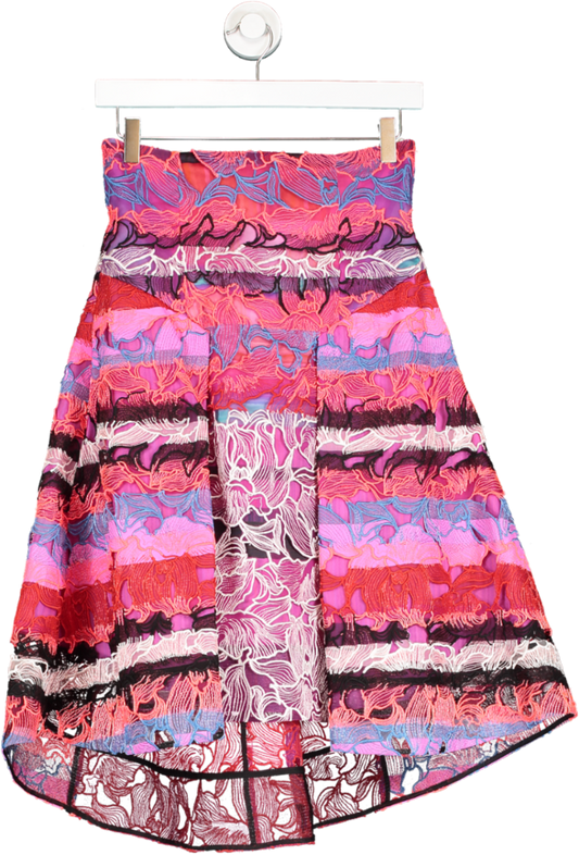 Peter Pilotto Multicoloured Multi Layered Orchid Lace Skirt UK 8