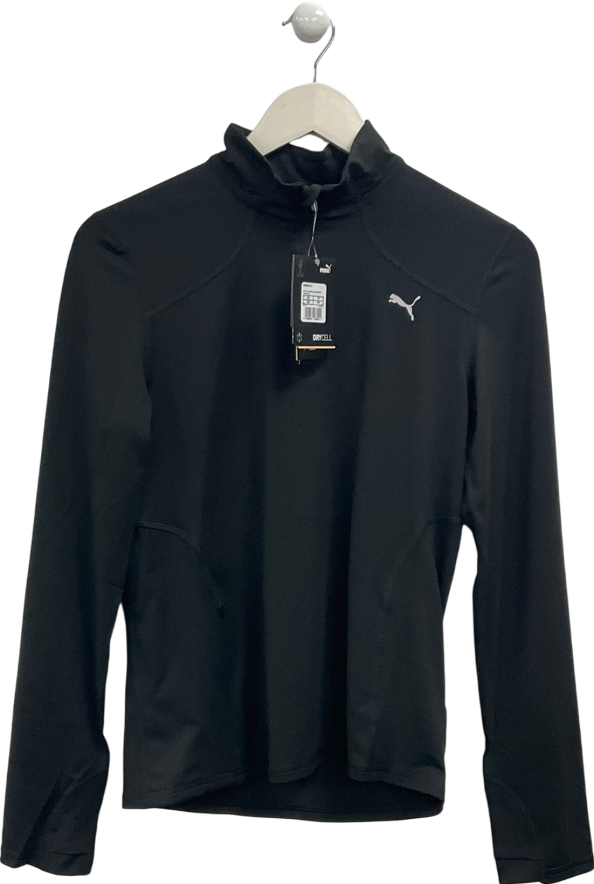 Puma 1/4 Zip Sweatshirt In Black UK XS