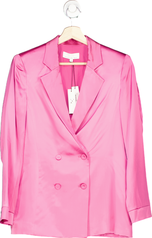 Fleur du Mal Pink Silk Blazer Size SZ2 UK XS/S