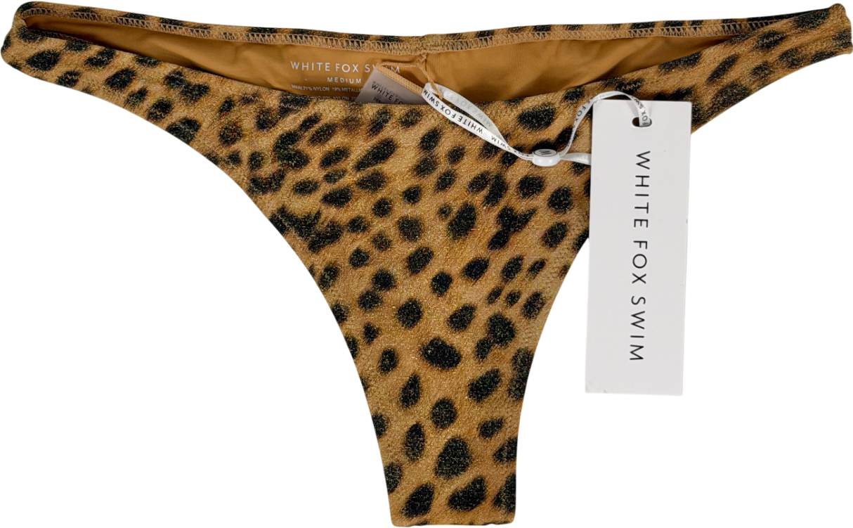 White Fox Brown Beach Peach Bikini Bottoms UK M