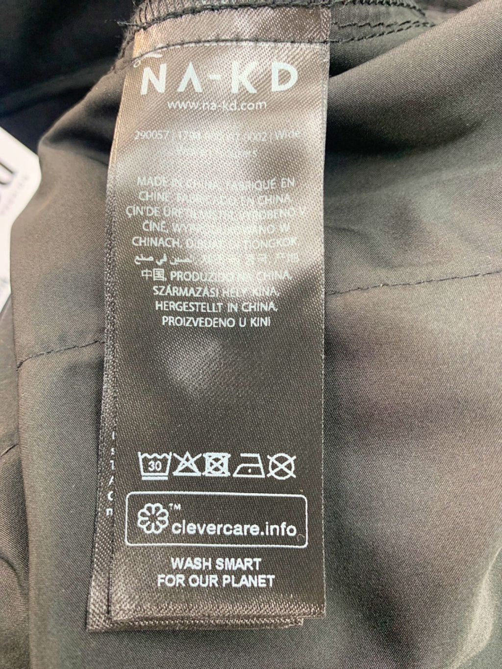 NA-KD Black Wide Leg Trousers UK 8