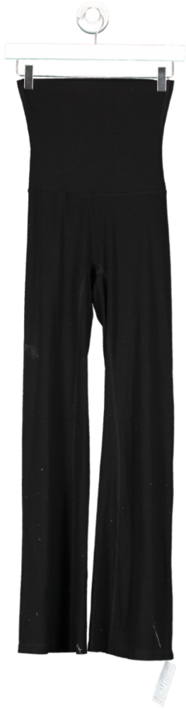 Adanola Black Rib Fold Over Pants UK XXS