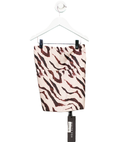 White Fox Beige 'more To Come' Zebra Print Top UK M