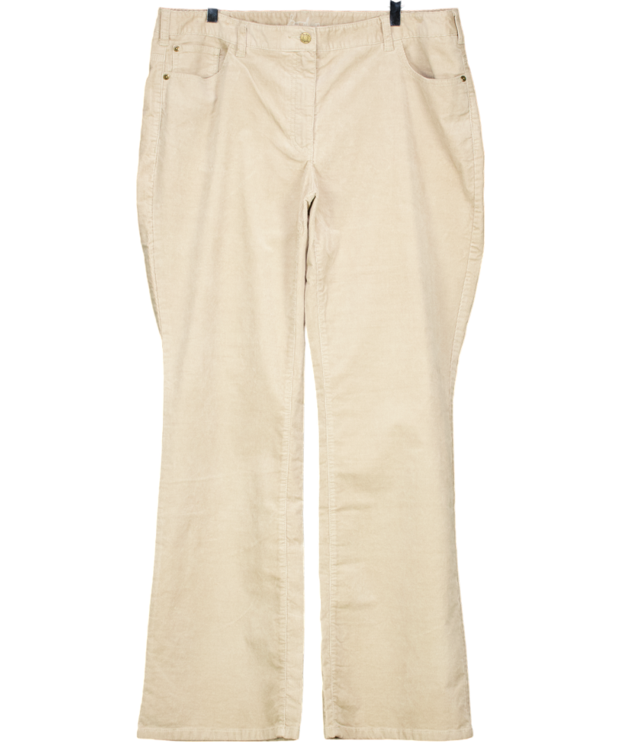 Boden Beige Corduroy Wide Leg Long Jeans UK 18