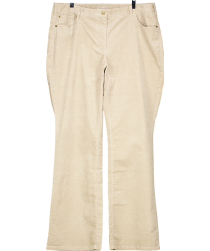 Boden Beige Corduroy Wide Leg Long Jeans UK 18