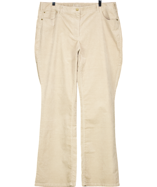 Boden Beige Corduroy Wide Leg Long Jeans UK 18