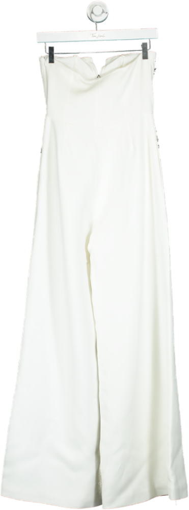 Karen Millen White Strapless Jumpsuit UK 6