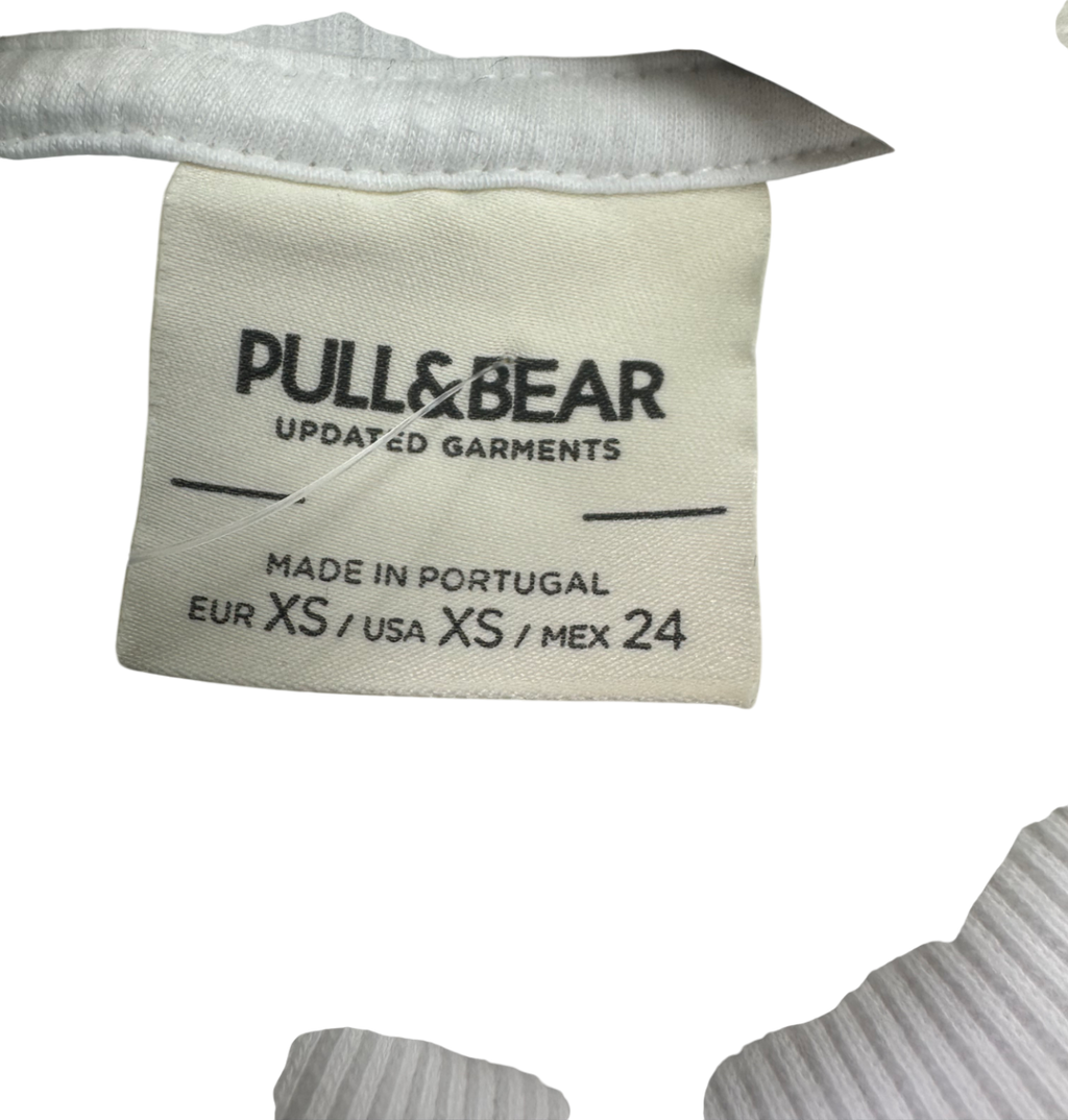 Pull&Bear White Tennis Season Embroidered Sweater UK XS