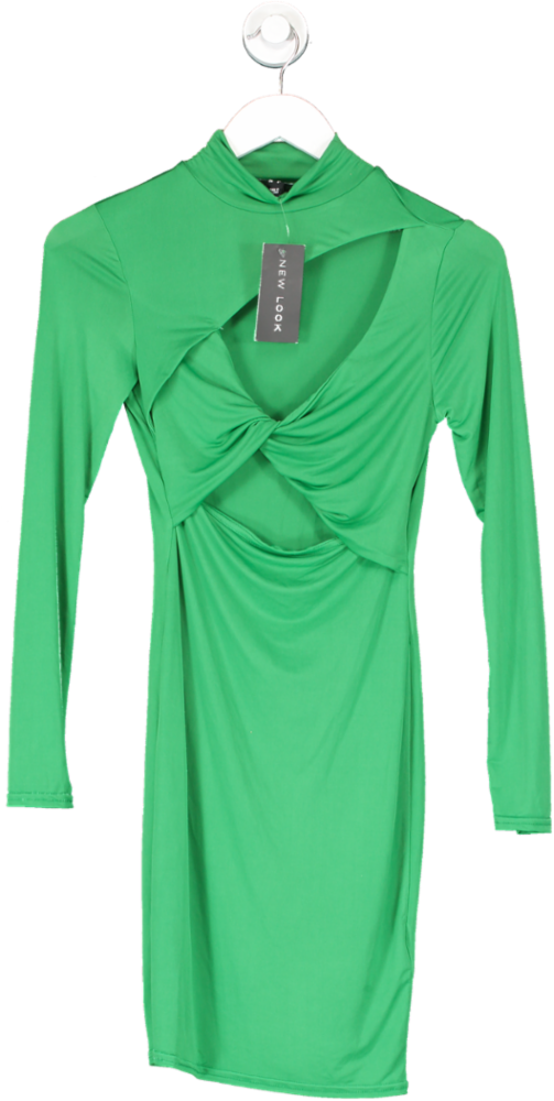 New Look Green Go Cut Out Twist Mini Dress UK 8