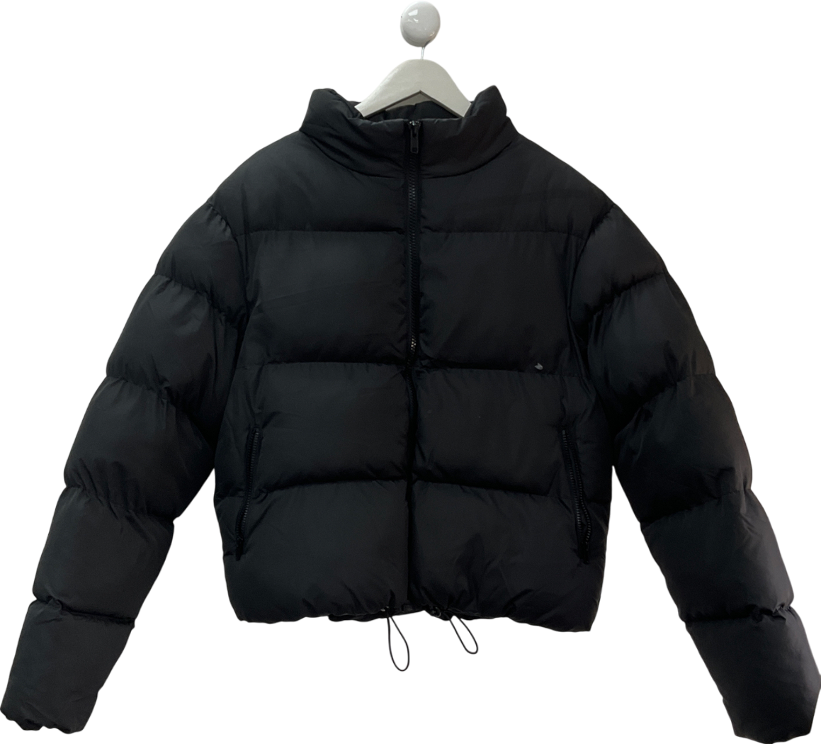 ASOS Black Cropped Puffer Jacket UK L